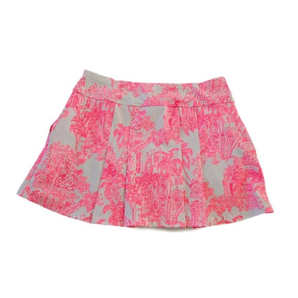 Lilly Pulitzer Luxletic Malaga Skort Toile UPF 50+ Pink White 6 - Picture 4 of 11